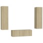 vidaXL Set Porta TV 3 pz Rovere Sonoma in Truciolato vidaXL Set Porta TV 3 pz Rovere Sonoma in Truciolato