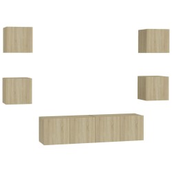 vidaXL Set Mobile Porta TV 6 pz Rovere Sonoma in Truciolato 