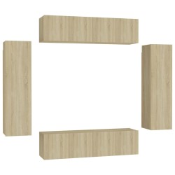 vidaXL Set Porta TV 6 pz Rovere Sonoma in Truciolato