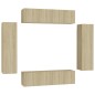 vidaXL Set Porta TV 6 pz Rovere Sonoma in Truciolato vidaXL Set Porta TV 6 pz Rovere Sonoma in Truciolato