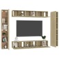 vidaXL Set Porta TV 10 pz Rovere Sonoma in Truciolato vidaXL Set Porta TV 10 pz Rovere Sonoma in Truciolato