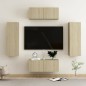 vidaXL Set di Mobili TV 4 pz Rovere Sonoma in Legno Multistrato