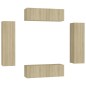 vidaXL Set Porta TV 4 pz Rovere Sonoma in Truciolato vidaXL Set Porta TV 4 pz Rovere Sonoma in Truciolato