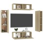 vidaXL Set Porta TV 4 pz Rovere Sonoma in Truciolato vidaXL Set Porta TV 4 pz Rovere Sonoma in Truciolato
