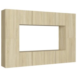 vidaXL Set di Mobili Porta TV 8 pz Rovere Sonoma in Legno Multistrato