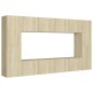 vidaXL Set di Mobili Porta TV 8 pz Rovere Sonoma in Legno Multistrato vidaXL Set di Mobili Porta TV 8 pz Rovere Sonoma in Legno Multistrato