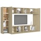 vidaXL Set di Mobili Porta TV 8 pz Rovere Sonoma in Legno Multistrato vidaXL Set di Mobili Porta TV 8 pz Rovere Sonoma in Legno Multistrato