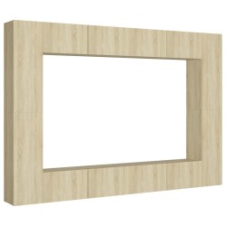 vidaXL Set Porta TV 8 pz Rovere Sonoma in Truciolato