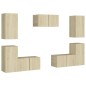 vidaXL Set di Mobili Porta TV 7 pz Rovere Sonoma in Legno Multistrato