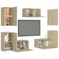 vidaXL Set di Mobili Porta TV 7 pz Rovere Sonoma in Legno Multistrato