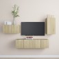 vidaXL Set di Mobili TV 4 pz Rovere Sonoma in Legno Multistrato vidaXL Set di Mobili TV 4 pz Rovere Sonoma in Legno Multistrato