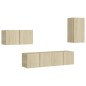 vidaXL Set di Mobili TV 4 pz Rovere Sonoma in Legno Multistrato vidaXL Set di Mobili TV 4 pz Rovere Sonoma in Legno Multistrato
