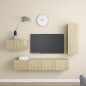 vidaXL Set Porta TV 4 pz Rovere Sonoma in Truciolato vidaXL Set Porta TV 4 pz Rovere Sonoma in Truciolato