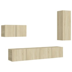 vidaXL Set Porta TV 4 pz Rovere Sonoma in Truciolato