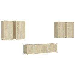 vidaXL Set Porta TV 6 pz Rovere Sonoma in Truciolato