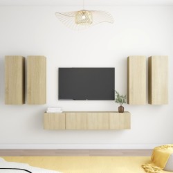 vidaXL Set di Mobili Porta TV 6 pz Rovere Sonoma in Legno Multistrato