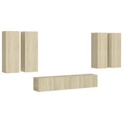 vidaXL Set di Mobili Porta TV 6 pz Rovere Sonoma in Legno Multistrato