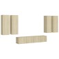 vidaXL Set di Mobili Porta TV 6 pz Rovere Sonoma in Legno Multistrato