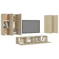vidaXL Set di Mobili Porta TV 6 pz Rovere Sonoma in Legno Multistrato