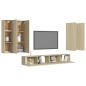 vidaXL Set Porta TV 6 pz Rovere Sonoma in Truciolato vidaXL Set Porta TV 6 pz Rovere Sonoma in Truciolato