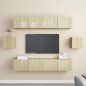 vidaXL Set Mobili TV 6 pz Rovere Sonoma in Truciolato vidaXL Set Mobili TV 6 pz Rovere Sonoma in Truciolato