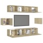 vidaXL Set Mobili TV 6 pz Rovere Sonoma in Truciolato vidaXL Set Mobili TV 6 pz Rovere Sonoma in Truciolato