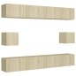 vidaXL Set di Mobili Porta TV 6 pz Rovere Sonoma in Legno Multistrato vidaXL Set di Mobili Porta TV 6 pz Rovere Sonoma in Legno Multistrato