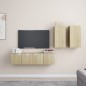 vidaXL Set di Mobili Porta TV 4 pz Rovere Sonoma in Legno Multistrato vidaXL Set di Mobili Porta TV 4 pz Rovere Sonoma in Legno Multistrato