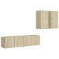 vidaXL Set di Mobili Porta TV 4 pz Rovere Sonoma in Legno Multistrato vidaXL Set di Mobili Porta TV 4 pz Rovere Sonoma in Legno Multistrato