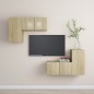 vidaXL Set Mobili TV 4 pz Rovere Sonoma in Truciolato vidaXL Set Mobili TV 4 pz Rovere Sonoma in Truciolato