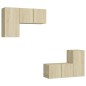 vidaXL Set Mobili TV 4 pz Rovere Sonoma in Truciolato vidaXL Set Mobili TV 4 pz Rovere Sonoma in Truciolato