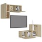 vidaXL Set Mobili TV 4 pz Rovere Sonoma in Truciolato vidaXL Set Mobili TV 4 pz Rovere Sonoma in Truciolato