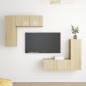 vidaXL Set Porta TV 4 pz Rovere Sonoma in Truciolato vidaXL Set Porta TV 4 pz Rovere Sonoma in Truciolato
