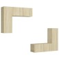 vidaXL Set Porta TV 4 pz Rovere Sonoma in Truciolato vidaXL Set Porta TV 4 pz Rovere Sonoma in Truciolato