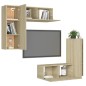 vidaXL Set Porta TV 4 pz Rovere Sonoma in Truciolato vidaXL Set Porta TV 4 pz Rovere Sonoma in Truciolato
