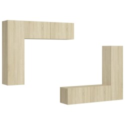 vidaXL Set di Mobili Porta TV 4 pz Rovere Sonoma in Legno Multistrato