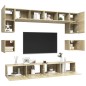 vidaXL Set di Mobili TV 8 pz Rovere Sonoma in Legno Multistrato vidaXL Set di Mobili TV 8 pz Rovere Sonoma in Legno Multistrato