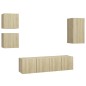 vidaXL Set Porta TV 5 pz Rovere Sonoma in Truciolato
