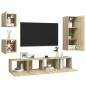 vidaXL Set di Mobili TV 5 pz Rovere Sonoma in Legno Multistrato vidaXL Set di Mobili TV 5 pz Rovere Sonoma in Legno Multistrato