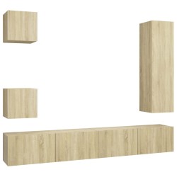 vidaXL Set Porta TV 5 pz Rovere Sonoma in Truciolato
