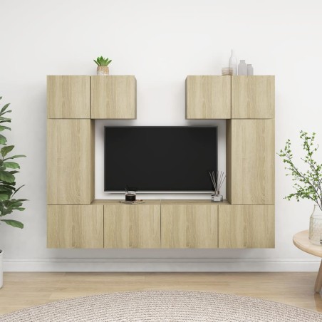 vidaXL Set di Mobili Porta TV 6 pz Rovere Sonoma in Legno Multistrato