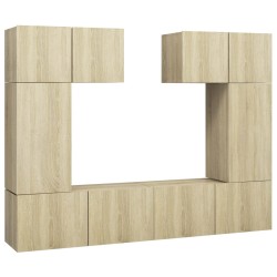vidaXL Set di Mobili Porta TV 6 pz Rovere Sonoma in Legno Multistrato