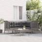 Set Divani da Giardino 5 pz con Cuscini in Polyrattan Grigio Set Divani da Giardino 5 pz con Cuscini in Polyrattan Grigio