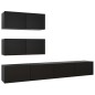 vidaXL Set Mobile TV 4 pz Nero in Truciolato
