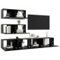 vidaXL Set Mobile TV 4 pz Nero in Truciolato