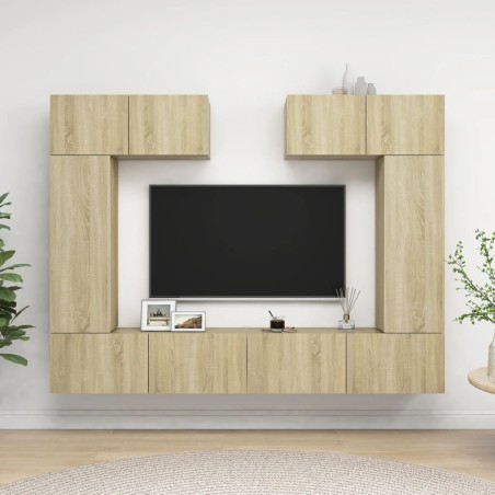 vidaXL Set di Mobili Porta TV 6 pz Rovere Sonoma in Legno Multistrato