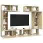 vidaXL Set di Mobili Porta TV 6 pz Rovere Sonoma in Legno Multistrato