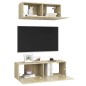 vidaXL Set Porta TV 2 pz Rovere Sonoma in Truciolato vidaXL Set Porta TV 2 pz Rovere Sonoma in Truciolato
