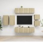 vidaXL Set Porta TV 8 pz Rovere Sonoma in Truciolato vidaXL Set Porta TV 8 pz Rovere Sonoma in Truciolato