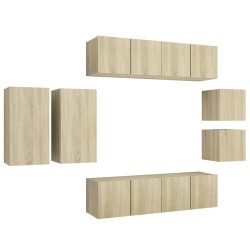 vidaXL Set Porta TV 8 pz Rovere Sonoma in Truciolato